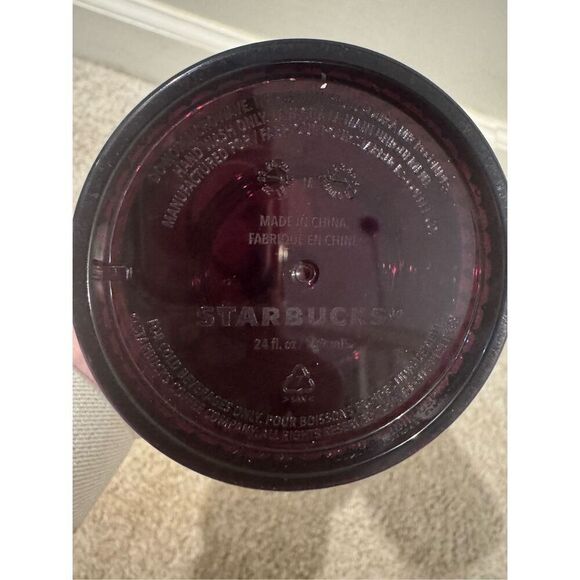 Starbucks Berry Plum Grid Disco Christmas Holiday (2020) 24oz Cold Cup W/ Straw - Picture 6 of 6